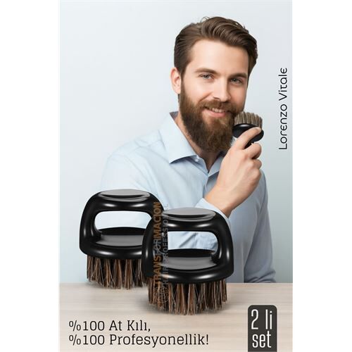 2'li At Kılı Sakal Tarama  Fırçası - Sakal Tarağı
