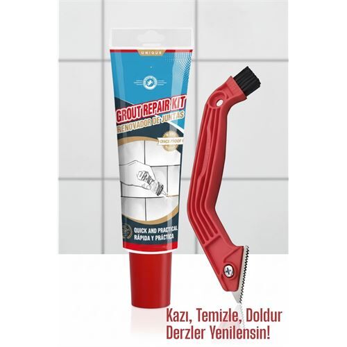 Derz Dolgu Macunu + Çelik Uçlu Derz Kazıyıcı Set | Fayans Arası Temizlik ve Yenileme Çözümü