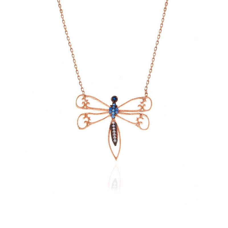 925 Ayar Gümüş Rose Yusufçuk Kadın Gümüş Kolye