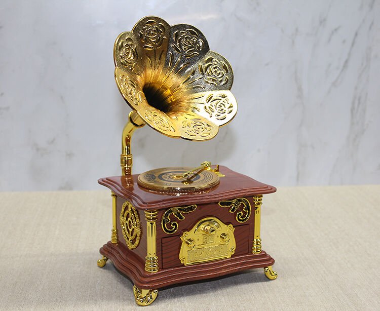 Gramafon Müzik Kutusu Kahverengi