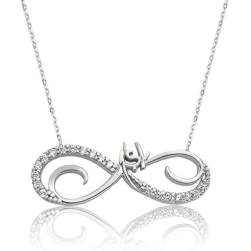 925 Ayar Gümüş Sonsuz Aşk Kadın Gümüş Kolye