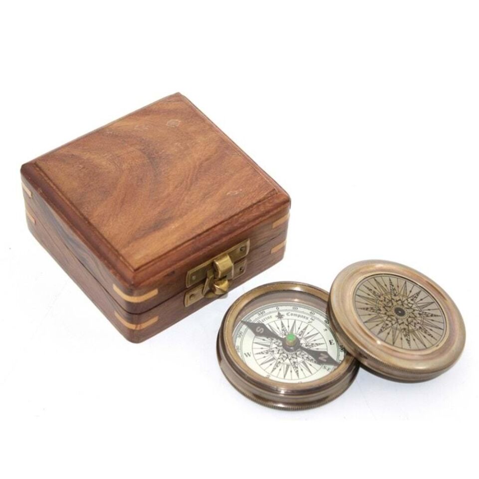 Ahşap Kutulu Pusula