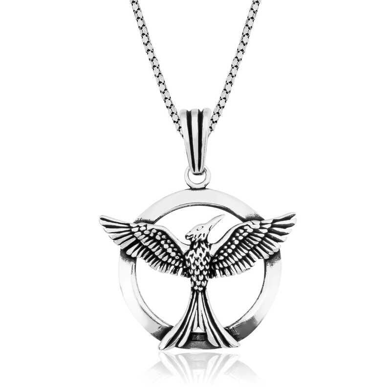 925 Ayar Gümüş Alaycı Kuş Gümüş Kolye