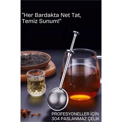 Bitki Çayı Süzgeci –Çay Demleme Aparatı  Profesyonel 304 Paslanmaz Çelik