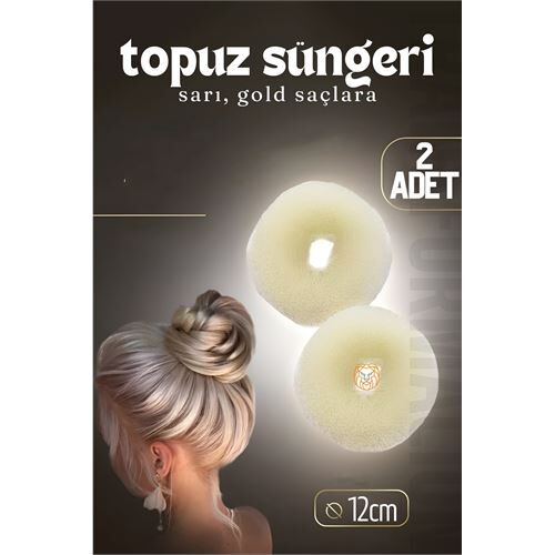 Gold Saç Topuz Süngeri 2 ADET 12 CM Çap 5 cm Kalınlık