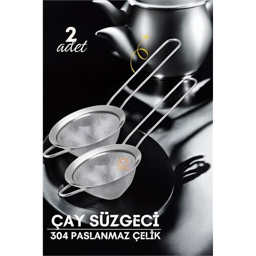 Klasik Çay Süzgeci 304 Paslanmaz Çelik 2 ADET