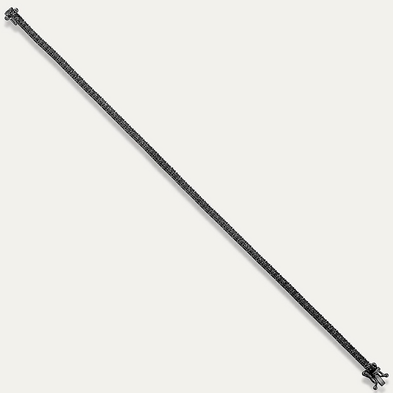 925 Ayar Gümüş Siyah Taşlı Su Yolu Bileklik