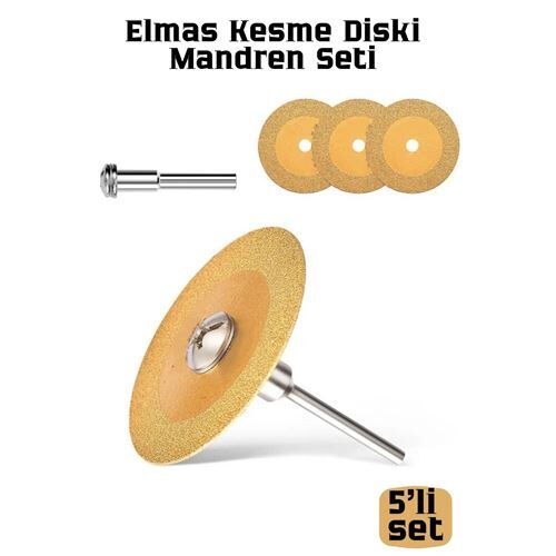 Profesyonel Elmas Kesme Diski ve Mandren Seti 4'lü Testere Bıçağı Hobi Dremel Uyumlu