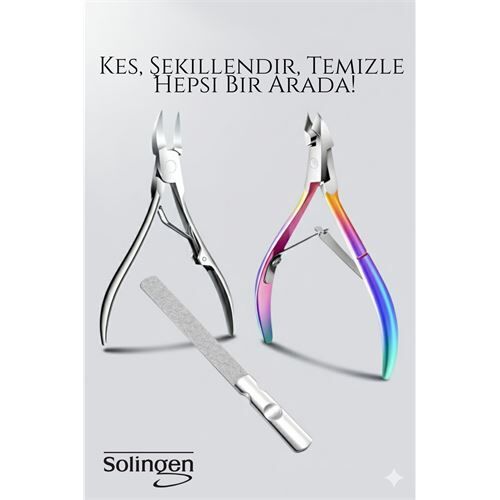 3’lü Paslanmaz Manikür Seti – Tırnak Makası, Et Pens, Kavisli Makas | Evde Profesyonel Bakım