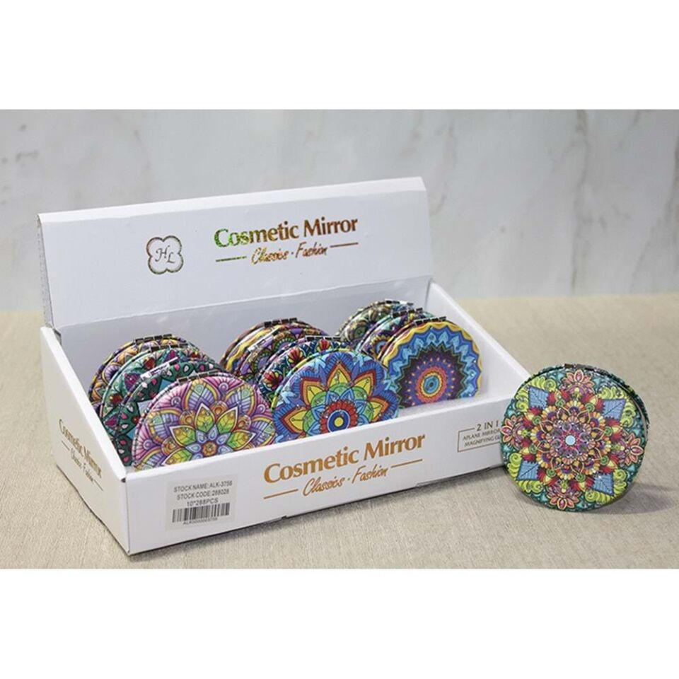 Taşlı El Aynası Yuvarlak İnce