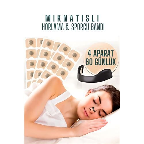 Manyetik Burun Bandı - 2 AYLIK Sporcu Burun Bandı - Horlama Önleyici Azaltıcı - 4 Farklı Boyut