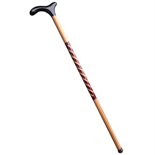 El İşçiliği Ahşap Baston - 93 cm Özel İşlemeli, Ergonomik Derbi Başlıklı Şık ve Dayanıklı Yürüme Desteği