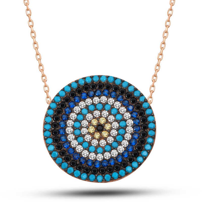 925 Ayar ​Gümüş Rose Nazar Kadın Kolye