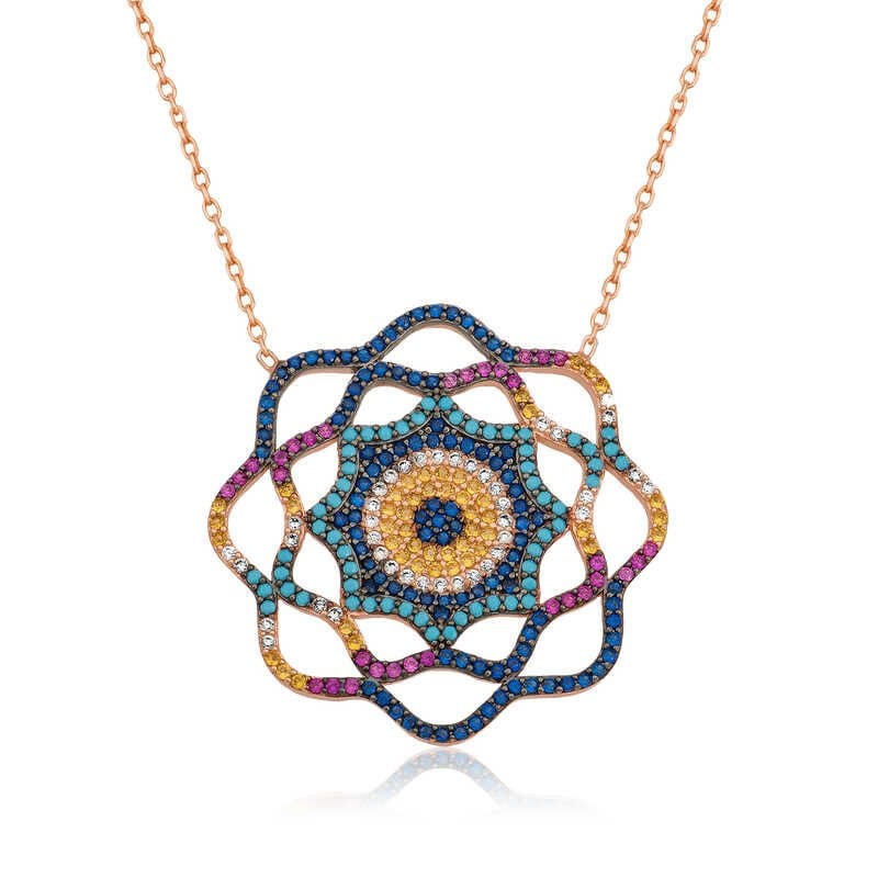 925 Ayar Gümüş Yaşam Güneşi Nazar Kolye