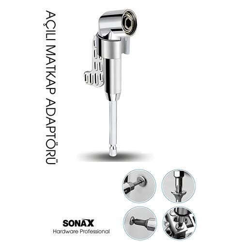 105° Açılı Matkap Adaptörü Seti – 1/4” Hex Şaftlı