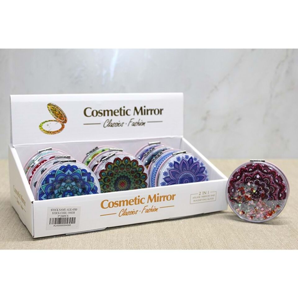 Mandala Desenli Hareketli Sulu El Aynası