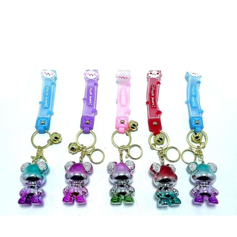 Taşlı Ayıcık Silikon Anahtarlık