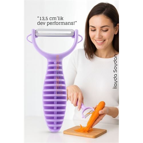 13,5 cm Ergonomik Sebze Soyacağı – Renkli Tasarım, Paslanmaz Bıçaklı, Konforlu Kullanım
