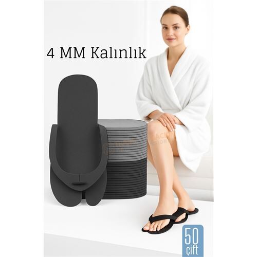4 MM Kalın Tek Kullanımlık Spa Otel  Pedikür Terliği  50 Çift