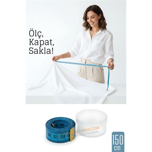 150 cm Plastik Kutulu Mezura – Esnek, Dayanıklı, Dikiş ve Ölçüm İçin Pratik Şerit Metre