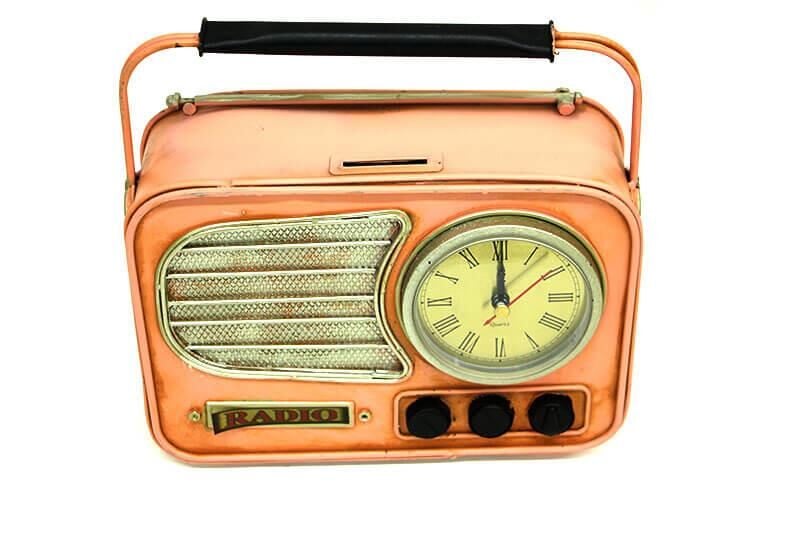 Dekoratif Metal Radyo Saat Masa Saati Vintage Ev Ofis Hediyelik