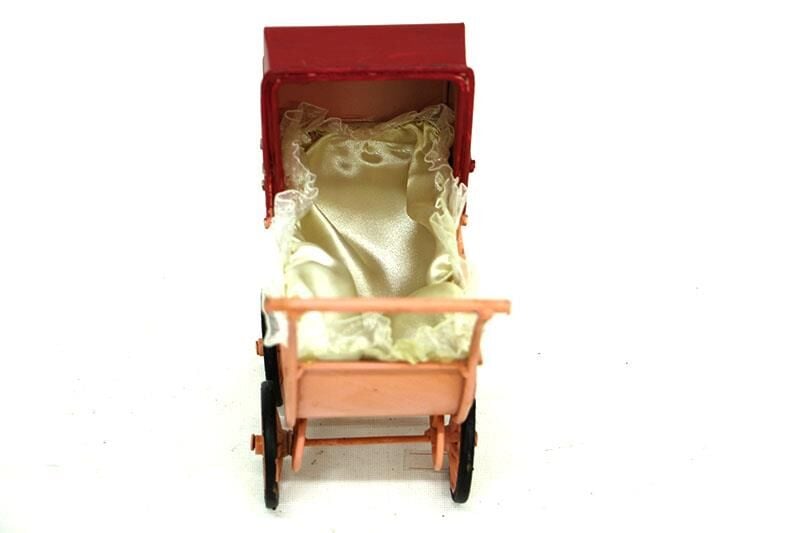 Dekoratif Metal Bebek Arabası Biblo Vintage Hediyelik