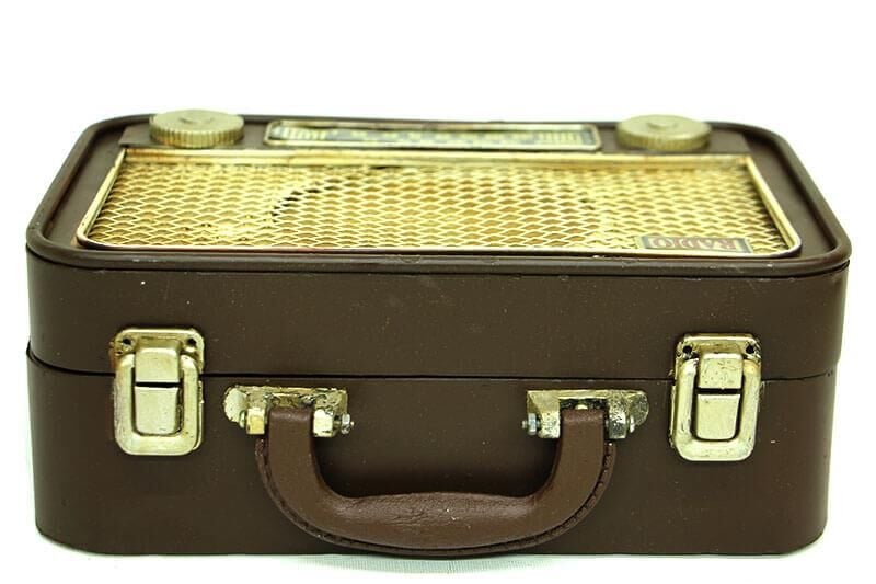 Dekoratif Metal Radyo Bavul Vintage Dekoratif Hediyelik