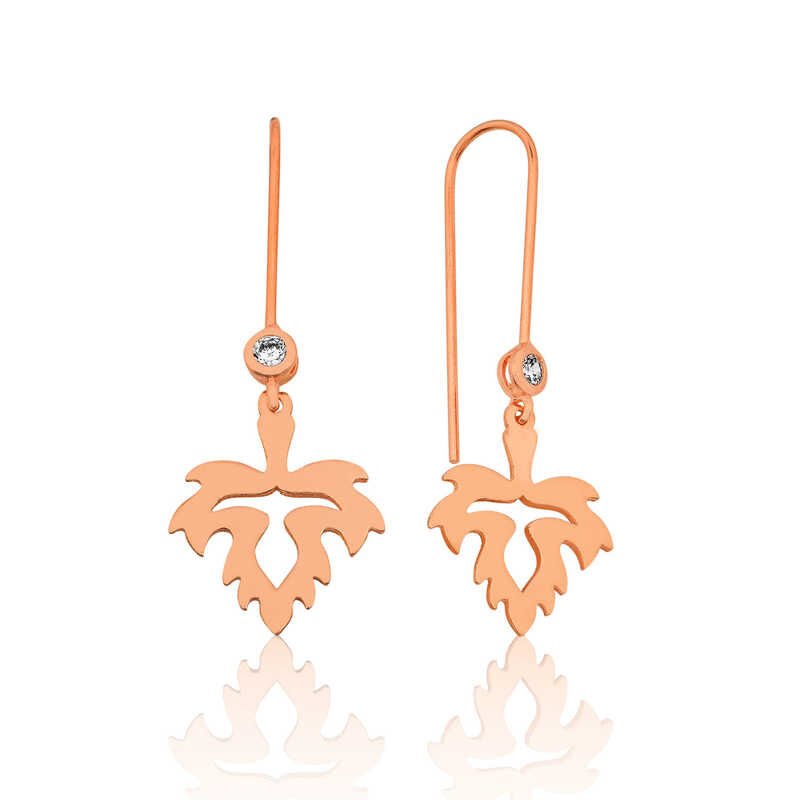 925 Ayar Gümüş Yaprak Sallantılı Küpe