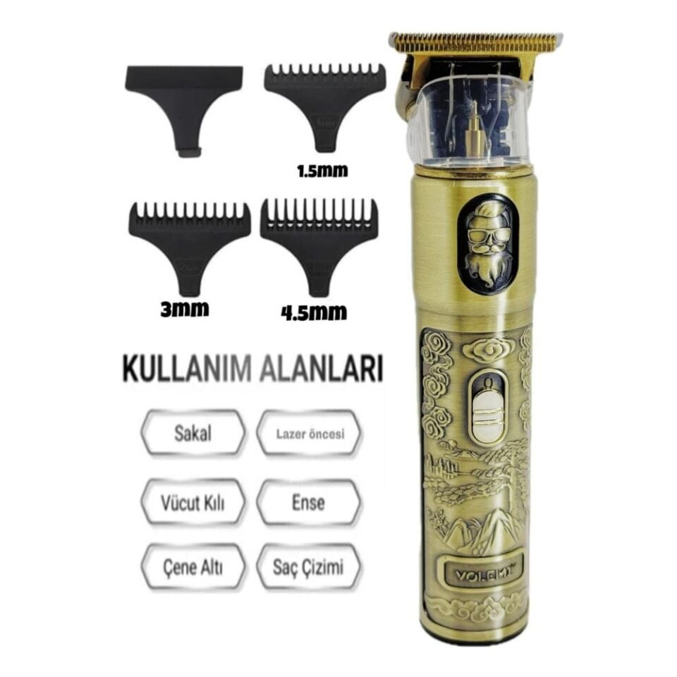 Şarj Göstergeli Sakal Lazer Öncesi Vücut Ense Sıfıra Yakın Tıraş Makinesi