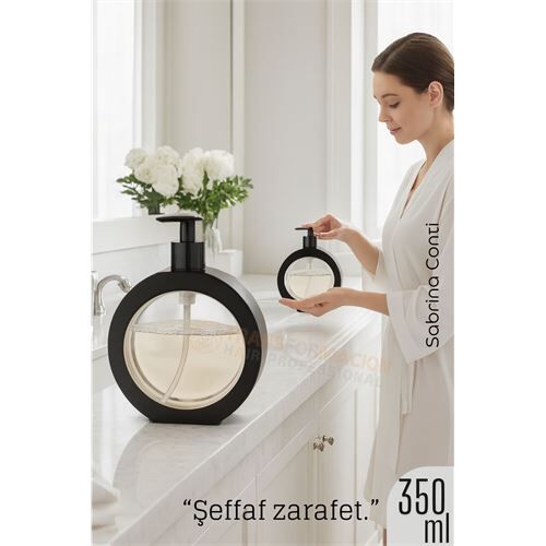 Sıvı Sabunluk – Siyah Renk, 350 ml,  Modern Tasarım