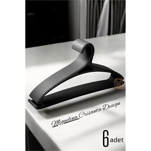 Tasarım Askı Seti 6 ADET Elbise Askısı M.Crisanta SİYAH