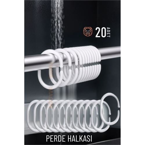 Banyo Perde Halkası 20'li Set – Dayanıklı, Kolay Takılan, Şık Tasarım