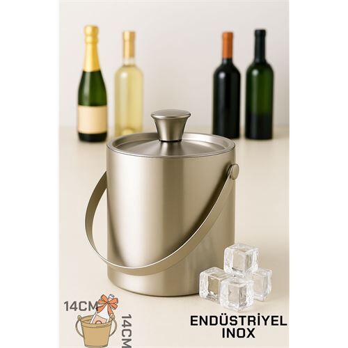 Buz Kovası Çift Cidarlı Yalıtımlı Endüstriyel Inox Şampanya Şarap Bira Soğutucu MEDIUM
