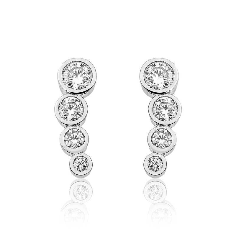 Gümüş 4 Taş Küpe