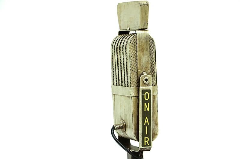 Dekoratif Metal Mikrofon Obje Biblo Vintage Hediyelik