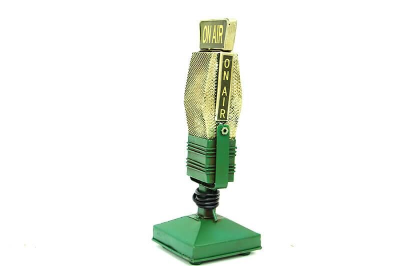 Dekoratif Metal Mikrofon Obje Biblo Vintage Hediyelik