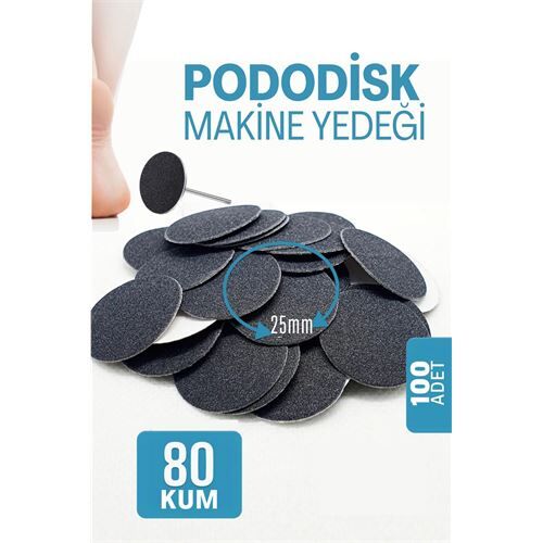 25 mm Pododisk - Nasır Sökücü Pedikür Makinesi Yedek Pedler 100 ADET