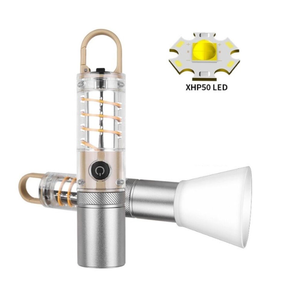 10W Zoomlu Led Powerbank Özellikli Şarjlı Kamp El Feneri