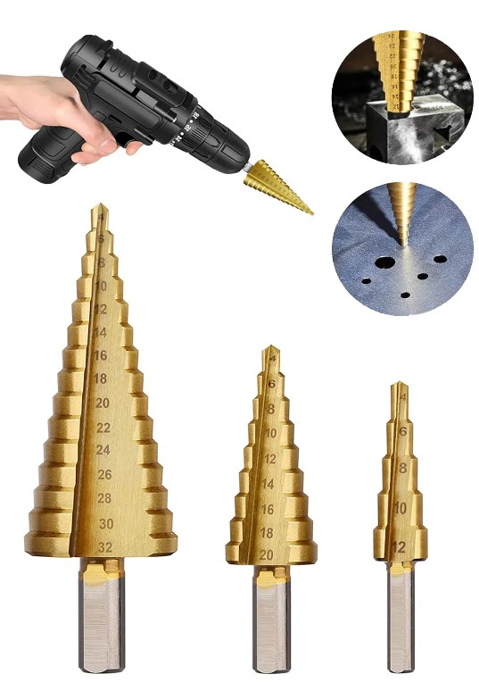 Kademeli 3 lü matkap saç delme seti