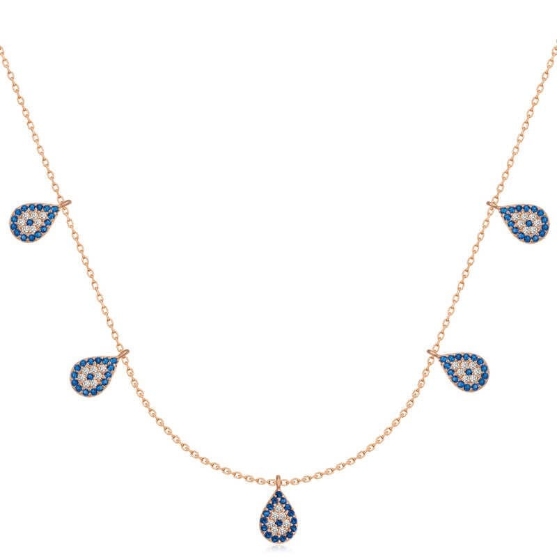 925 Ayar Gümüş Nazarlı Şans Kadın Gümüş Kolye