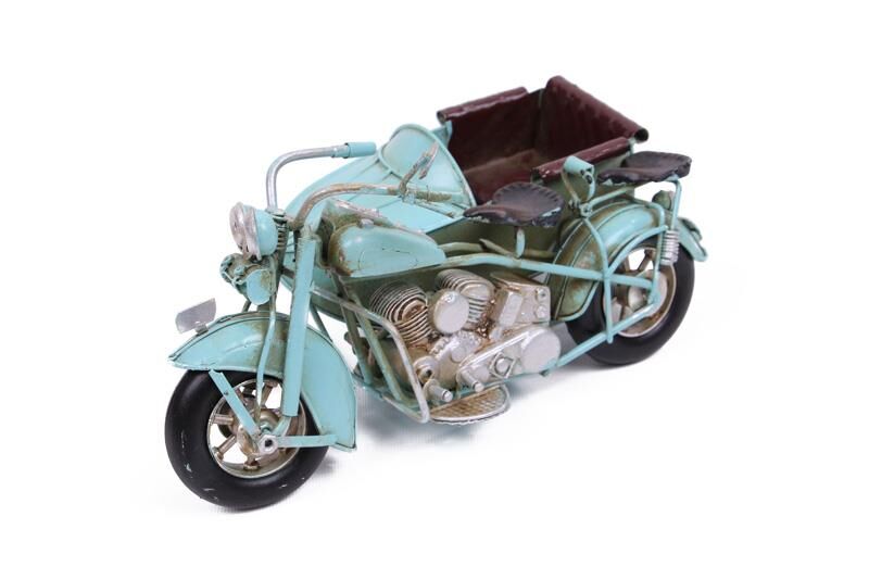 Dekoratif Metal Motosiklet Sepetli Vintage Dekoratif Hediyelik