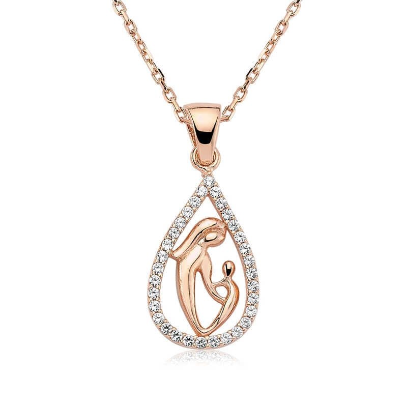 925 Ayar Gümüş Damla Anne Çocuk Kolyesi