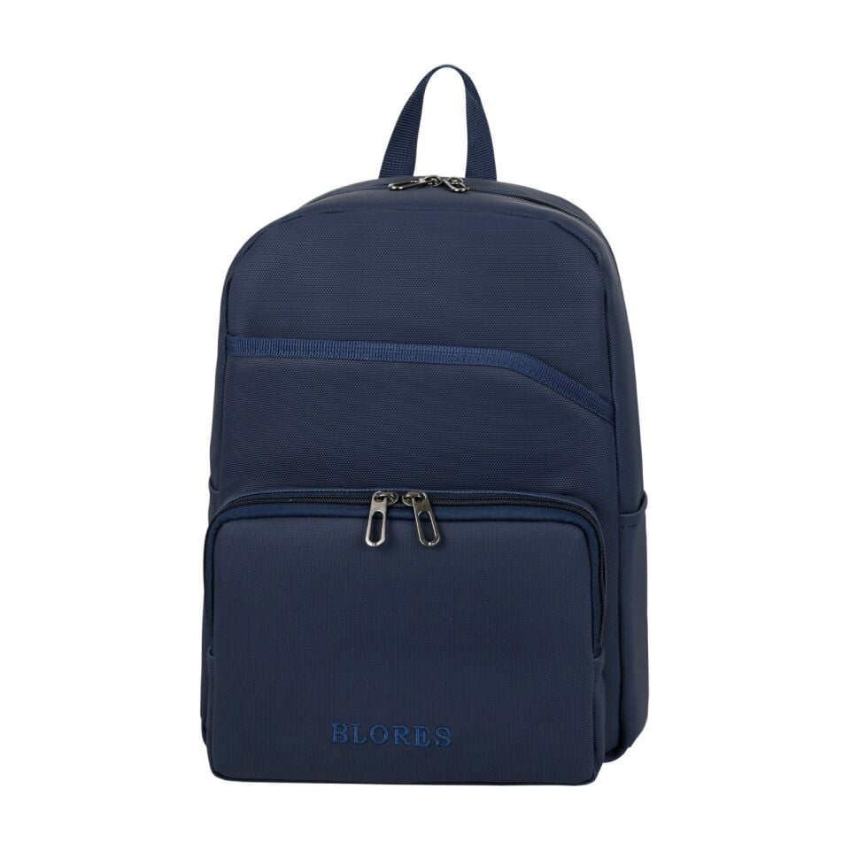 SUNİ DERİ ŞIK TASARIM LAPTOP BÖLMELİ SIRT ÇANTASI MAVİ