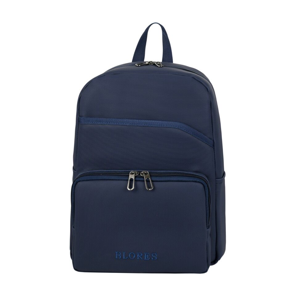 SUNİ DERİ ŞIK TASARIM LAPTOP BÖLMELİ SIRT ÇANTASI MAVİ