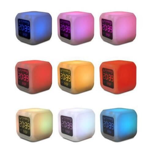 Renk Değiştiren Küp Masa Saati Dekoratif Hediyelik