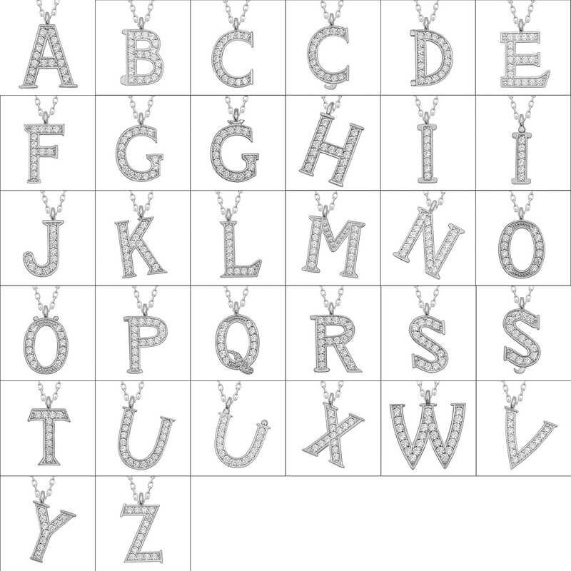 925 Ayar Gümüş Rodyum Kaplama P Harfi Kadın Gümüş Kolye