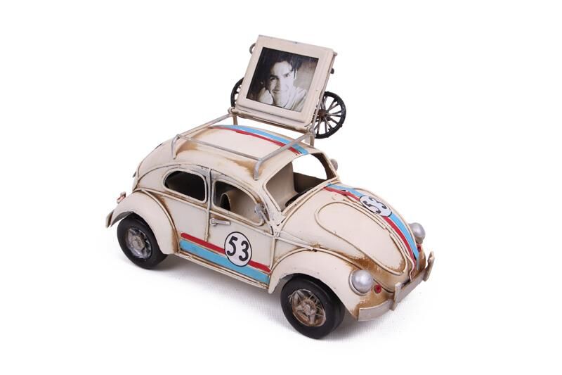 Dekoratif Metal Araba Çerçeveli Vintage Ev Ofis Hediyelik