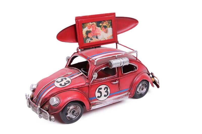 Dekoratif Metal Araba Çerçeveli Vintage Vosvos Hediyelik