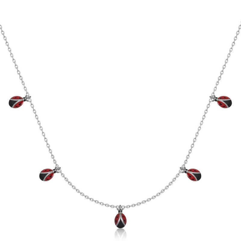 925 Ayar Gümüş Uğur Böceği Şans Kadın Kolye