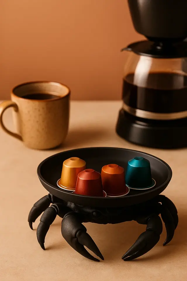 Yengeç Takı, Kahve Yanı Sunumluk Siyah